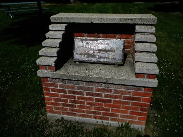 First Presbyterian Church of Langford Structure was no longer at site on this date. Marker is located in the SE corner of the city park. There is a shuttered church building two b...