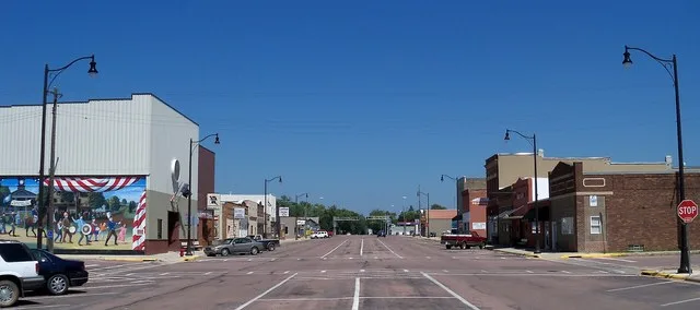 Downtown Lennox, South Dakota, USA.