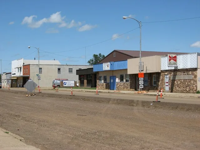A picture of Main Street in McLaughlin, SD.