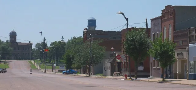 Downtown Parker, South Dakota, USA.