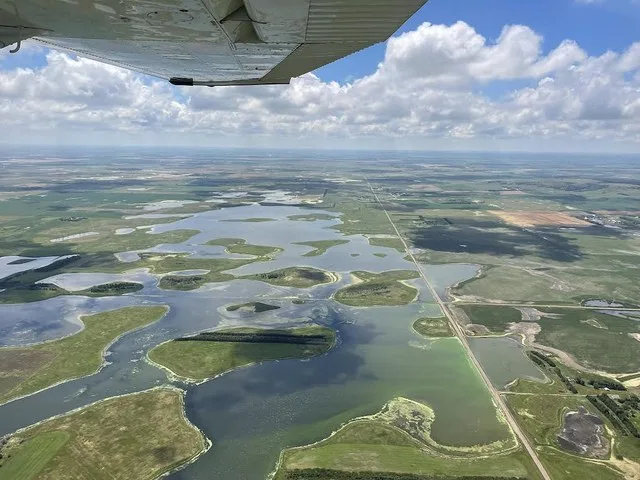 View from a Plane Somewhere over Platte, SD Lake Andes Wetland Management District South Dakota
