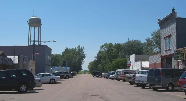 Downtown Worthing, South Dakota, USA.