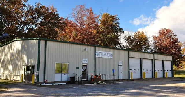 The City Hall and Fire Department building in the town of Bethel Springs.