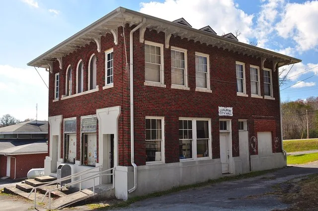 Coalmont Bank Building, Junction of State Route 56 and Heidenburg St. Coalmont. Currently serves as the city hall and public library for the town of Coalmont. Also known as Sewane...