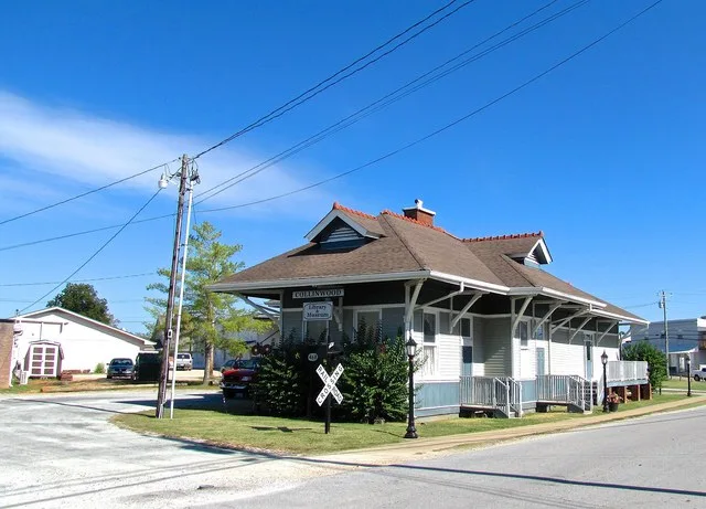 The Collinwood Railroad Station, now home to the Collinwood Library and Museum, in Collinwood, Tennessee, United States.