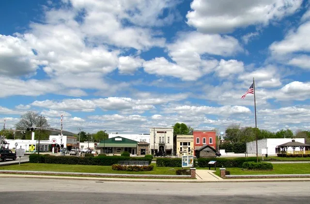 Cowan, Tennessee, United States, looking northeast from Front Street.