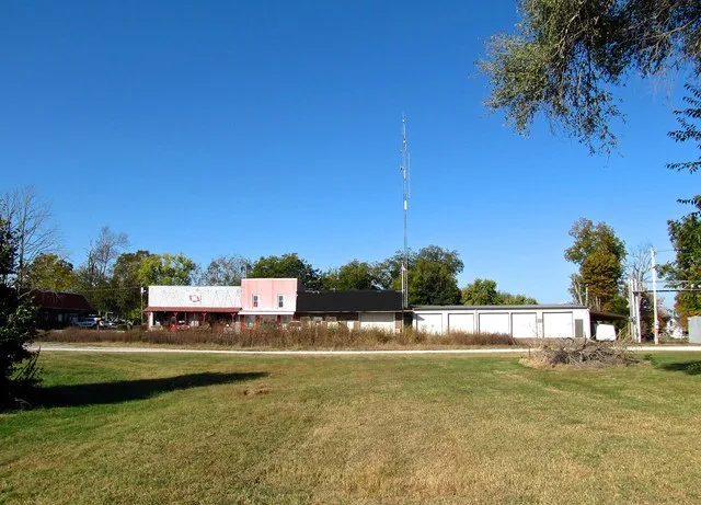 Buildings along Depot Street in Ethridge, Tennessee, United States.