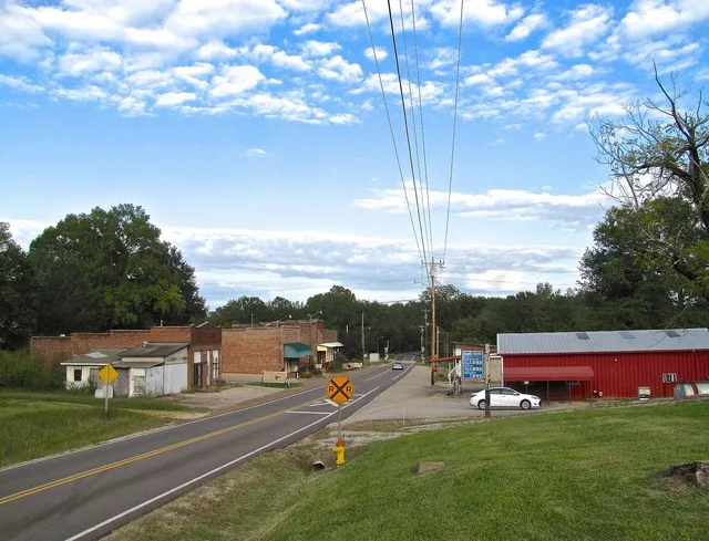 Buildings along Tennessee State Route 199 in Finger, Tennessee, United States.