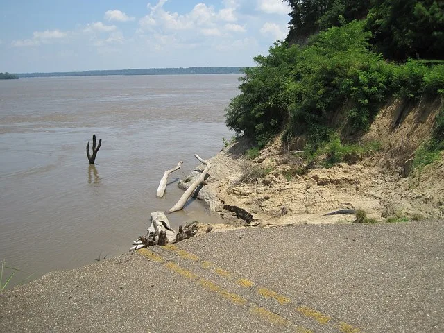 Western terminus of TN 59 in Gilt Edge, Tennessee at the second Chickasaw Bluff.