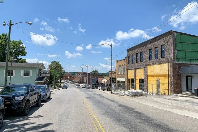 Downtown Jefferson City, Tennessee looking west on Old Andrew Johnson Highway