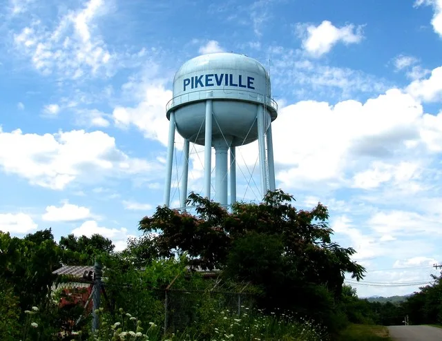 Water tower in Pikeville, Tennessee, United States.