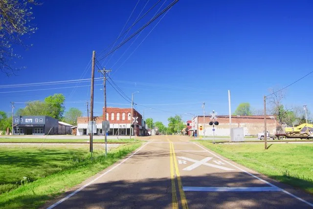 Buildings along Front Street and Main Street in Rutherford, Tennessee, United States.