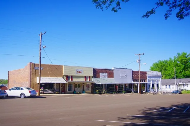 Businesses along Westbrook Street in Troy, Tennessee, United States.