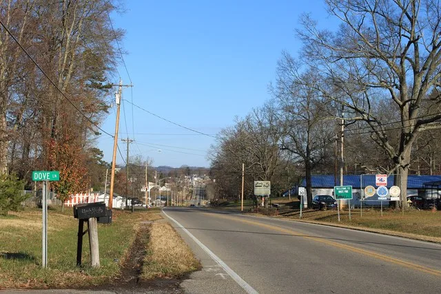 White Pine Tennessee, South State Street/U.S. Route 25E, facing north on south side of town.