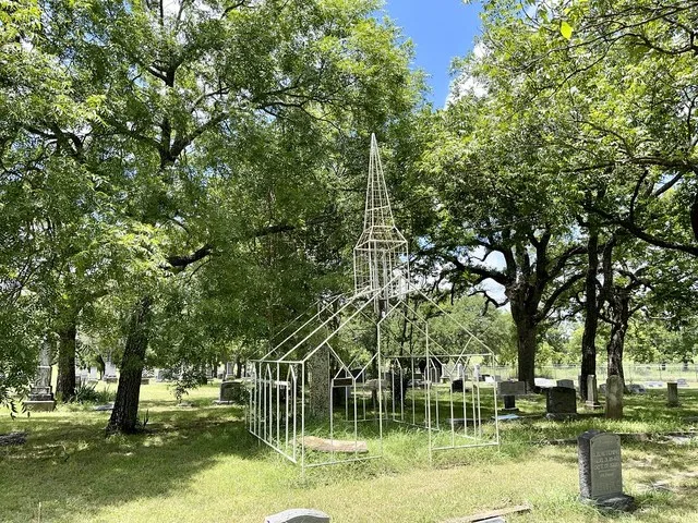 Outdoor chapel in Annetta Cemetery, Parker County, Texas, USA