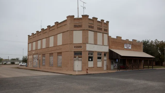 Former bank and community center in Aspermont, Texas .
