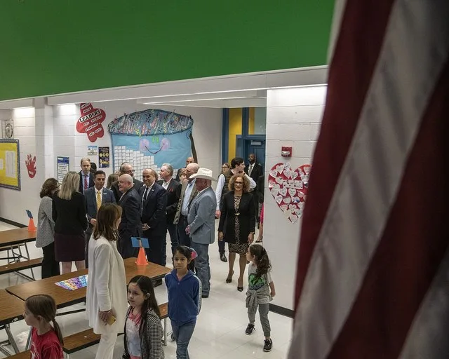 U.S. Department of Agriculture (USDA) Secretary Sonny Perdue participates with the school lunch, and holds a roundtable discussion with school nutrition professionals at North Eas...