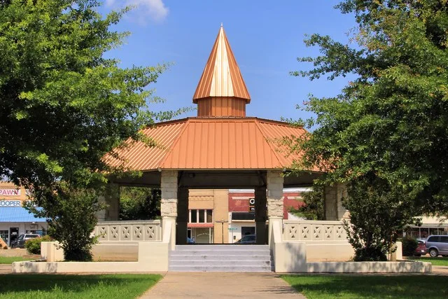 The gazebo on the square in downtown, Cooper, Texas , United States.