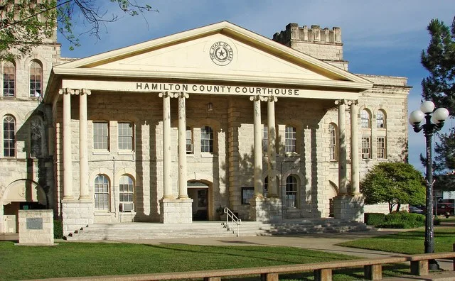 The Hamilton County Courthouse in Hamilton, Texas . Built in 1887, it was added to the National Register of Historic Places on 1980-09-04.