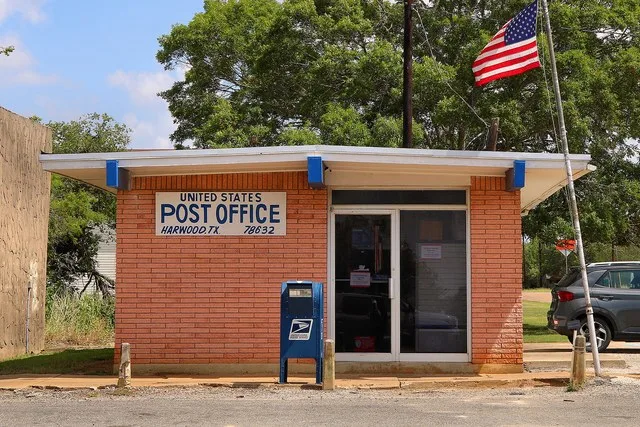 The United States Post Office in Harwood, Texas , United States.