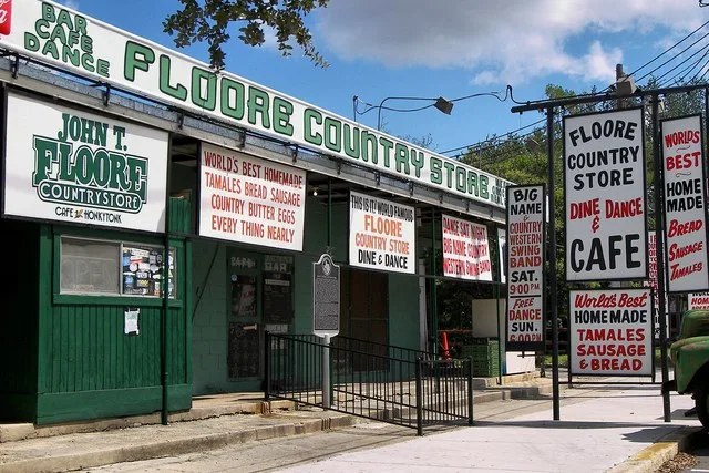 Floore Country Store in Helotes, Texas, United States. The building was listed on the National Register of Historic Places on December 6, 2005.