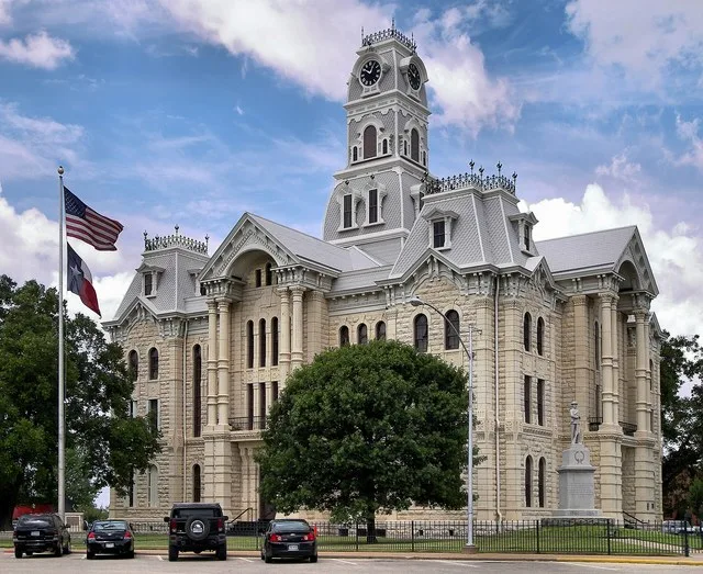The Hill County Courthouse in Hillsboro, Texas, United States. The Second Empire style building was designated a Recorded Texas Historic Landmark in 1964 and listed on the Nationa...