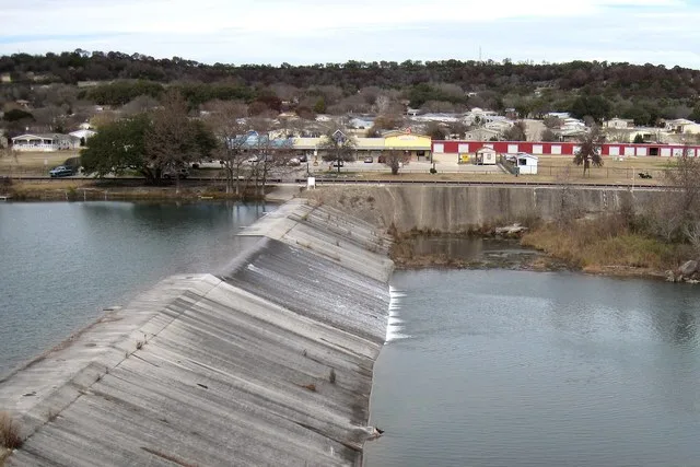 The Ingram Dam, located in Ingram, Texas, USA.