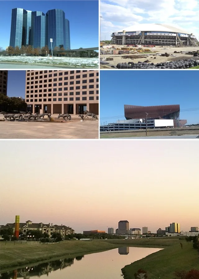 A collage of pictures that I took of Irving, Texas