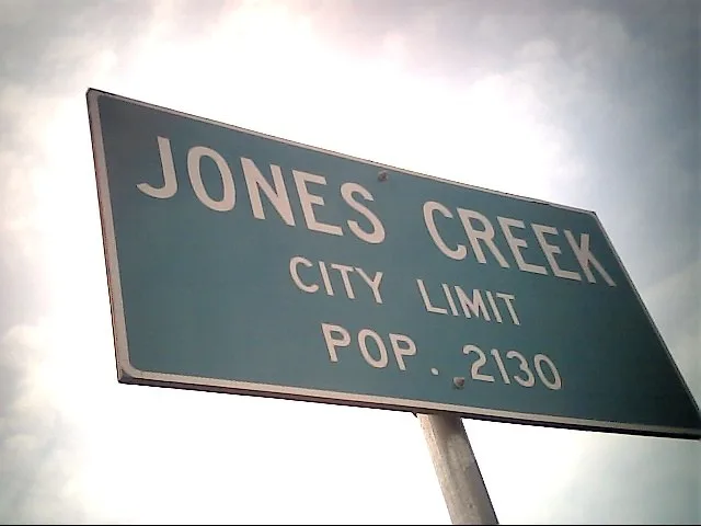 Jones Creek, Texas Sign