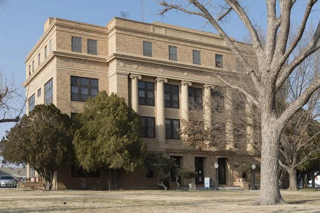 Title: County courthouse for Winkler County, near the New Mexico line in far-west Texas Physical description: 1 photograph : digital, tiff file, color. Notes: Title, date, and key...