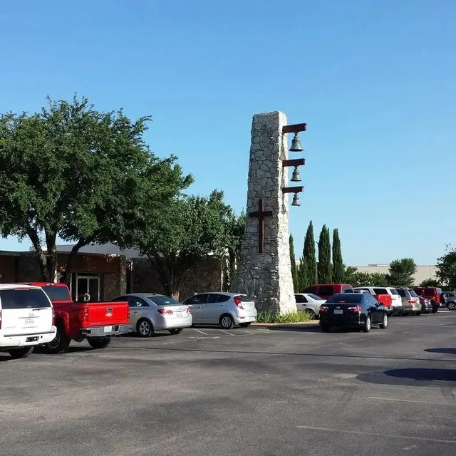 The Memorial Bell Tower of St. Anne's Church in Fort Worth, Texas. Founded in 1947 and built in 1965, St. Anne's is a member of the Episcopal Diocese of Fort Worth in the Anglican...