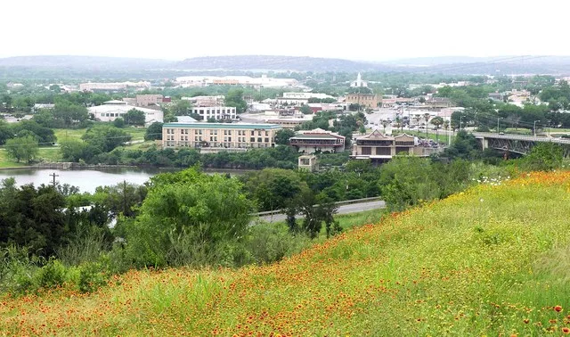 Marble Falls, Texas , United States as seen from a roadside park off U.S. Route 281.