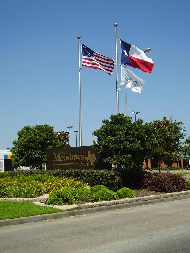 Entrance to Meadows Place, Texas