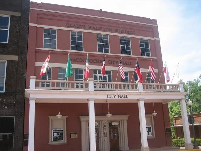 Nacogdoches City Hall, also known as the Gladys Hampton Building in Nacogdoches, Texas.