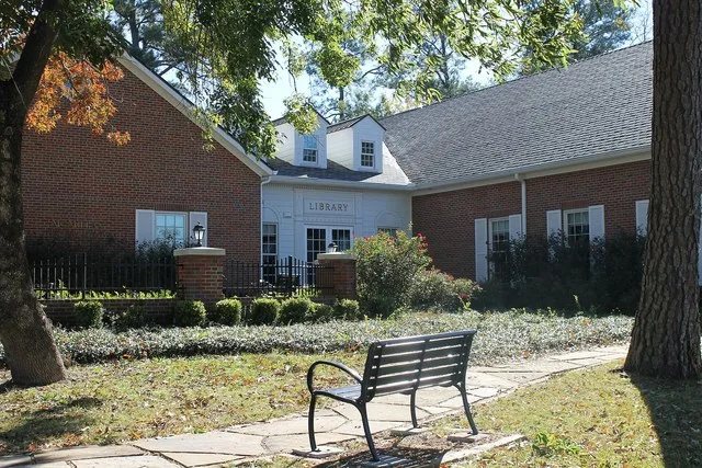 McMillan Memorial Library, established 1956, in Overton, TX