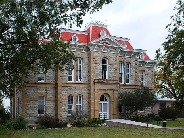 The Concho County, Texas Courthouse in Paint Rock. Recorded Texas Historic Landmark - 1962