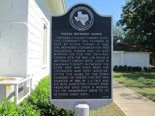 Title: Poetry Methodist Church Marker No.: 8541 HMdb.org page: www.hmdb.org//marker.asp?MarkerID=97853 OpenPlaques Tag: openplaques:id=20714 Latitude & Longitude: 32.824267, -96.2...