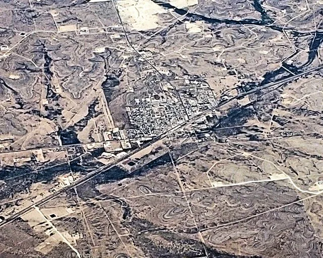 Aerial photo of Rankin, Texas, looking north.