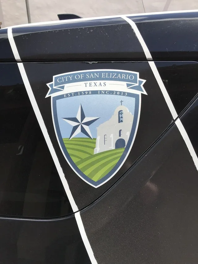 The San Elizario city emblem in San Elizario, TX The San Elizario city emblem in San Elizario, TX; https://www.nps.gov/nr/travel/el_camino_real_de_tierra_adentro/San_Elizario_Hist...
