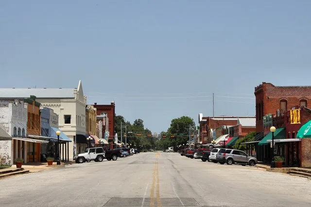 Downtown Smithville, Texas , United States.