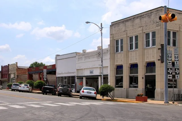 Downtown Teague, Texas, United States.