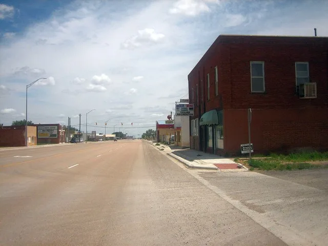 Downtown Texline, Texas on U.S. Route 87