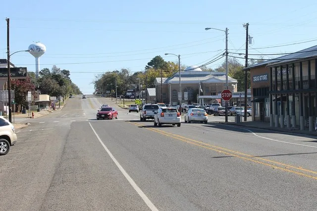 Glimpse of downtown Troup, TX