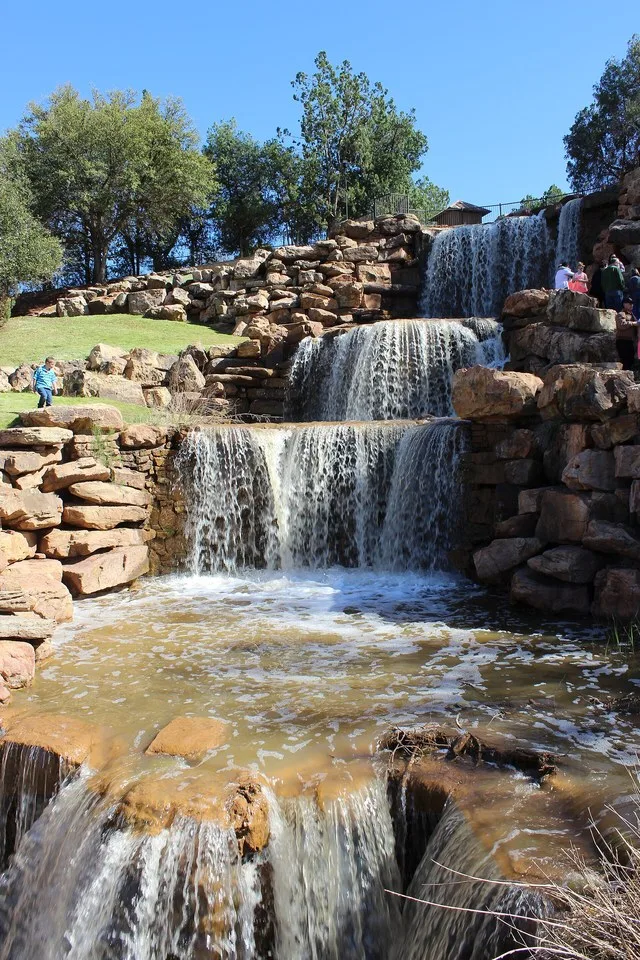 The "restored Falls" of the Wichita River in Wichita Falls, Texas, off Interstate 44.