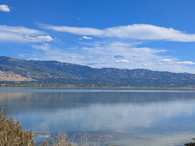 Bountiful, Utah as viewed from Farmington Bay