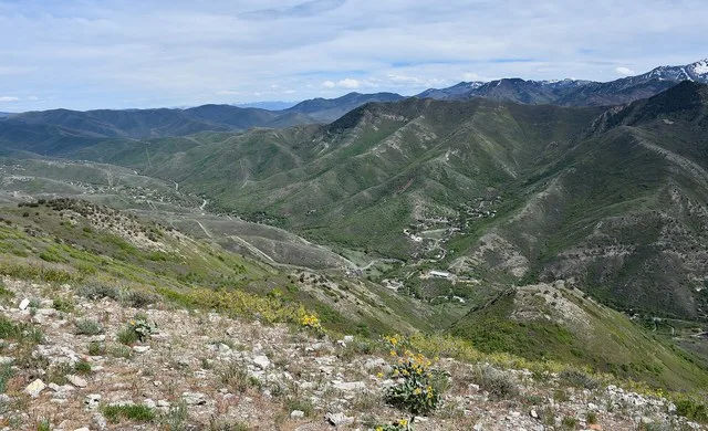 View from the top of Mount Wire looking into Emigration Canyon, Utah.