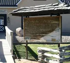 Wood old Spanish Trail sign at the entrance to Enoch City Hall, Iron County, Utah. Photo by: Enoch City.