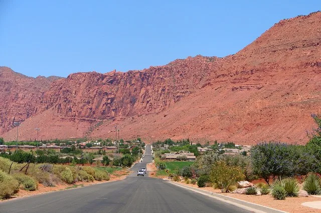 Looking north along South 200 West in Ivins, Utah, United States