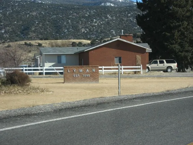 Welcome sign at Lyman , Utah , United States .