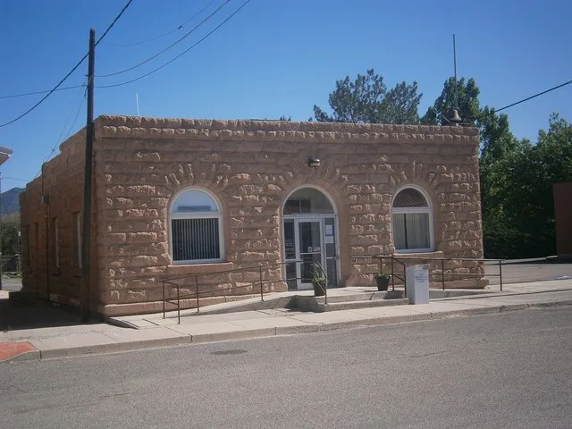 The historic town hall of Minersville , Utah , United States.